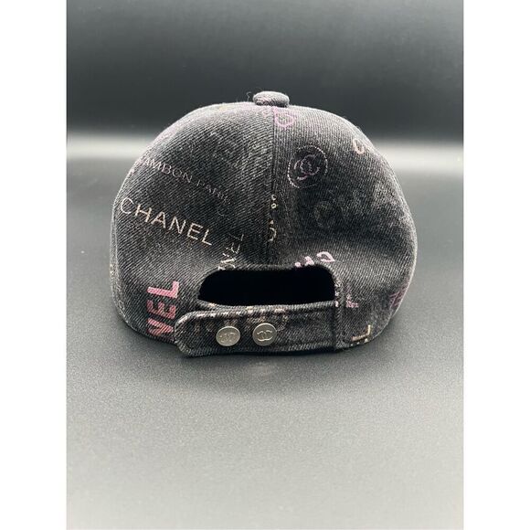 Chanel CC 22P dark denim logo all over cap